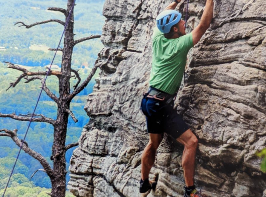 Chandler Huggins, Wellness Advisor, Rock Climbing